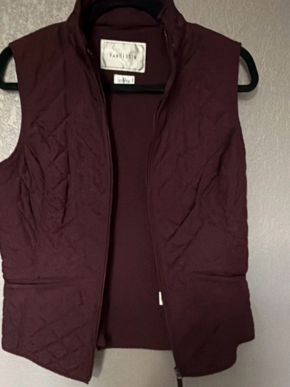 Van Heusen Quilted Sleeveless Vest - Burgundy